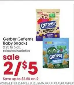 Giant Eagle Gerber Get'ems Baby Snacks offer
