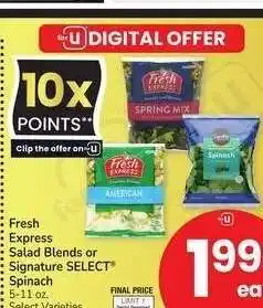 Albertsons Fresh Express Salad Blends or Signature SELECT Spinach - 5-11 oz. Select Varieties offer