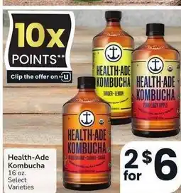 Albertsons Health-Ade Kombucha - 16 oz. Select Varieties offer
