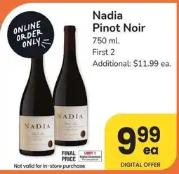 Albertsons Nadia Pinot Noir - 750 ml offer