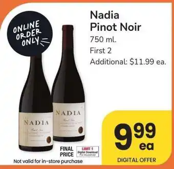 Albertsons Nadia Pinot Noir - 750 ml offer
