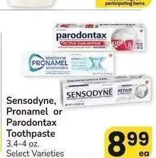 Albertsons Sensodyne, Pronamel or parodontax Toothpaste - 3.4-4 oz. Select Varieties offer