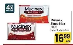 Albertsons Mucinex Sinus-Max - 20 ct. Select Varieties offer