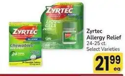 Albertsons Zyrtec Allergy Relief - 24-25 ct. Select Varieties offer