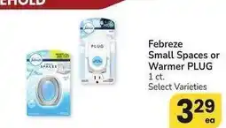 Albertsons Febreze Small Spaces or Warmer Plug - 1 ct. Select Varieties offer