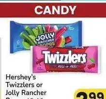 Albertsons Hershey's Twizzlers or Jolly Rancher Ropes - 12-16 oz. Select Varieties offer