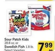 Albertsons Sour Patch Kids 28.8 oz. or Swedish Fish 1.8 lb. - Select Varieties offer