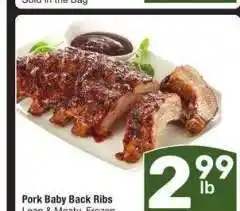 Albertsons Pork Baby Back Ribs - Lean & Meaty, Frozen offer