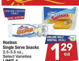 Albertsons Hostess Single Serve Snacks - 2.5-3.5 oz., Select Varieties offer