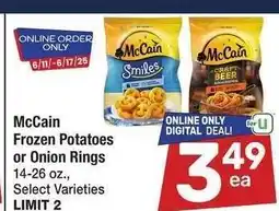 Albertsons McCain Frozen Potatoes or Onion Rings - 14-26 oz., Select Varieties offer