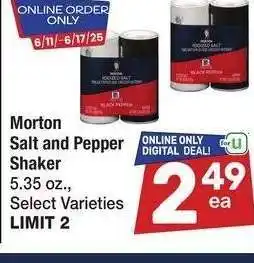 Albertsons Morton Salt and Pepper Shaker - 5.35 oz., Select Varieties offer