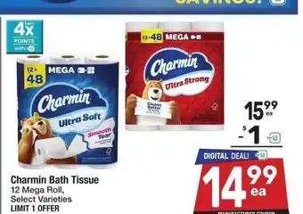 Albertsons Charmin Bath Tissue - 12 Mega Roll, Select Varieties offer