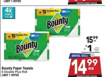 Albertsons Bounty Paper Towels - 6 Double Plus Roll offer