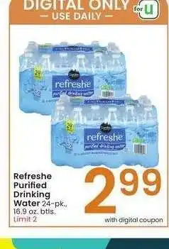 Albertsons Refreshe Purified Drinking Water - 24 - pk., 16.9 oz. btls offer
