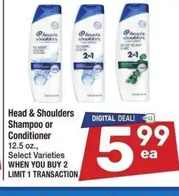 Albertsons Head & Shoulders Shampoo or Conditioner - 12.5 oz., Select Varieties offer