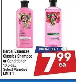 Albertsons Herbal Essences Classics Shampoo or Conditioner - 13.5 oz., Select Varieties offer