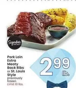 Albertsons Pork Loin Extra Meaty Back Ribs or St. Louis Style - previously frozen offer