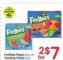 Albertsons Frollies Pops 6 ct. or Variety Pack 9 ct offer