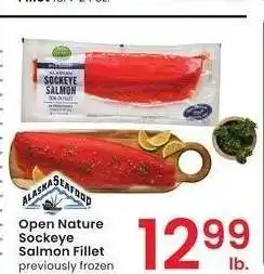 Albertsons OPEN NATURE SOCKEYE SALMON FILLET - previously frozen offer