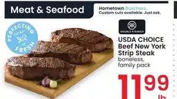Albertsons USDA CHOICE Beef New York Strip Steak - boneless, family pack offer