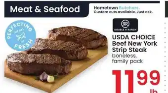 Albertsons USDA CHOICE Beef New York Strip Steak - boneless, family pack offer