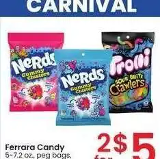 Albertsons Ferrara Candy - 5-7.2 oz., peg bags, select varieties offer