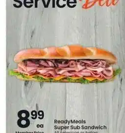 Albertsons Super Sub Sandwich - All American or Italian offer