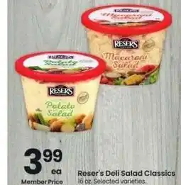 Albertsons Reser's Deli Salad Classics - 16 oz. Selected varieties offer