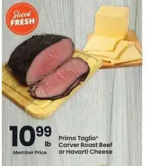 Albertsons Primo Taglio Carver Roast Beef or Havarti Cheese offer