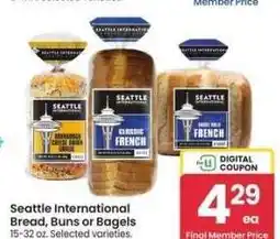 Albertsons Seattle International Bread, Buns or Bagels - 15-32 oz. Selected varieties offer
