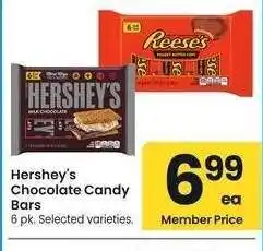 Albertsons Hershey's Chocolate Candy Bars - 6 pk. Selected varieties offer