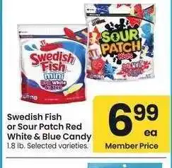 Albertsons Swedish Fish or Sour Patch Red White & Blue Candy - 1.8 lb. Selected varieties offer