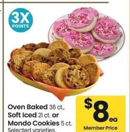 Albertsons Oven Baked 36 ct., Soft Iced 21 ct. or Mondo Cookies 5 ct. - Selected varieties offer