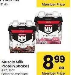 Albertsons Muscle Milk Protein Shakes - 4 ct., 11 oz. Selected varieties offer