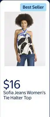 Walmart Sofia Jeans Women's and Women's Plus Tie Halter Top offer