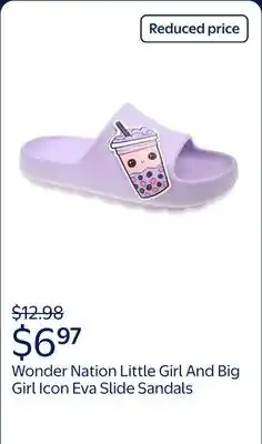 Walmart Wonder Nation Little Girl And Big Girl Icon Eva Slide Sandals offer