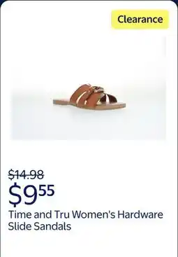 Walmart Time and Tru Women's Hardware Slide Sandals offer