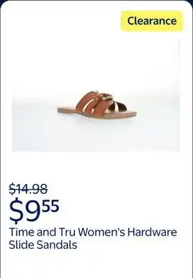 Walmart Time and Tru Women's Hardware Slide Sandals offer