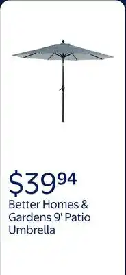 Walmart Better Homes & Gardens 9' Blue and Green Medallion Patio Umbrella Crank Lift and 3 Position Tilt offer
