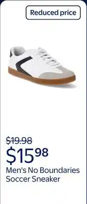 Walmart Men's No Boundaries Soccer Sneaker offer