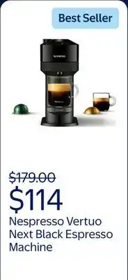 Walmart Nespresso New Vertuo Next 19-Bar, 1-Cup Black Espresso Machine offer