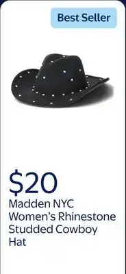 Walmart Madden NYC Women's Rhinestone Studded Cowboy Hat offer