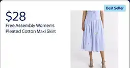 Walmart Free Assembly Women's and Women's Plus Pleated Cotton Maxi Skirt offer