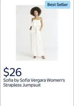 Walmart Sofia by Sofia Vergara Women's Strapless Jumpsuit offer
