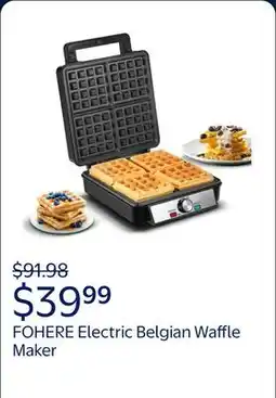 Walmart FOHERE 4-Waffle Electric Belgian Waffle Maker, Black Stainless Steel offer