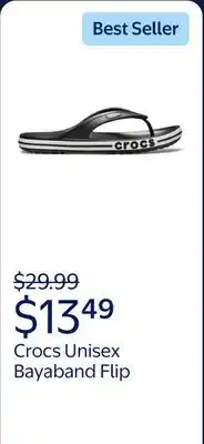 Walmart Crocs Unisex Bayaband Flip offer