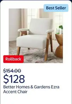 Walmart Better Homes & Gardens Ezra Accent Chair, Living Room, Cream offer