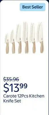 Walmart Carote 12Pcs Kitchen Knife Set with Blade Guards offer