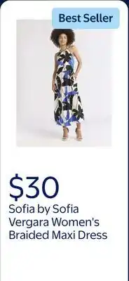 Walmart Sofia by Sofia Vergara Women's Braided Maxi Dress, Above Ankle Length offer