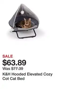 Petsmart K&H Hooded Elevated Cozy Cot Cat Bed offer